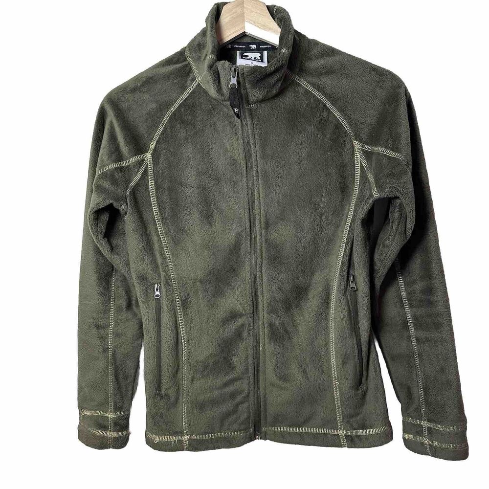 PREDATOR Women's Fleece Fuzzy Warm Coat Jacket Green Size S Small